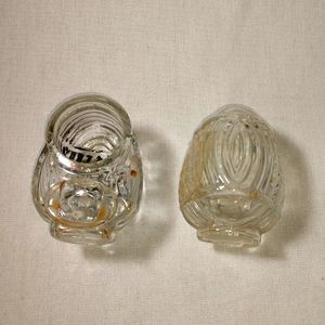 Vintage 1900s Glass Bird Cage Bird Feeder & Water